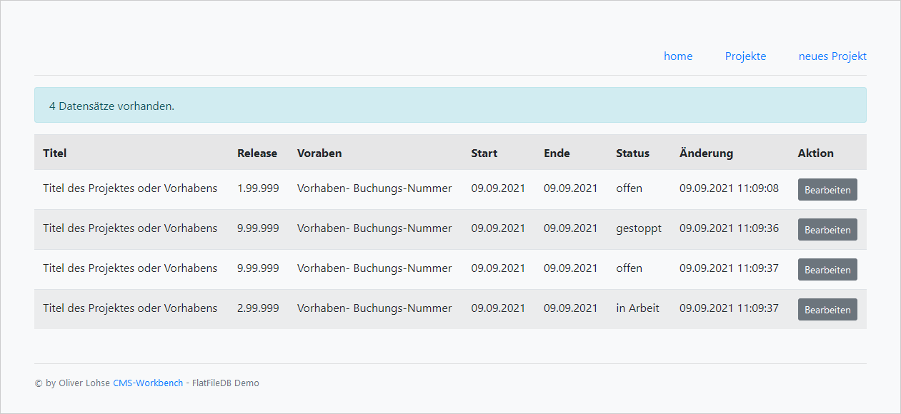 "FlatFileDB Projekt home"